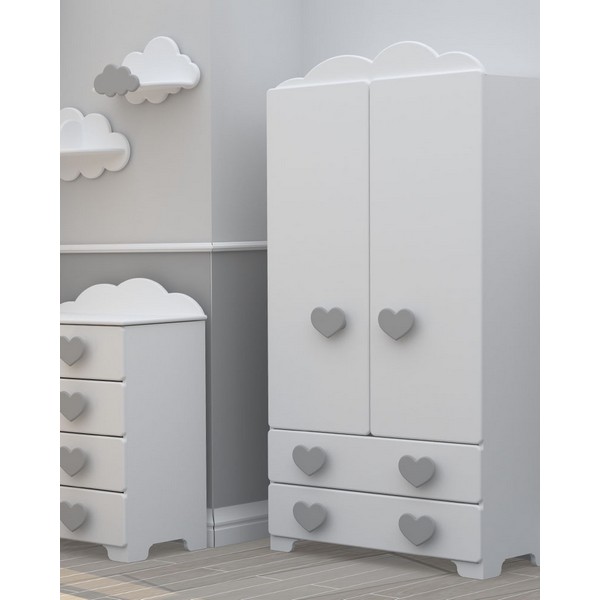 Bambino Casa Cuori Grandi Felici Baby - Гардероб Light Gray